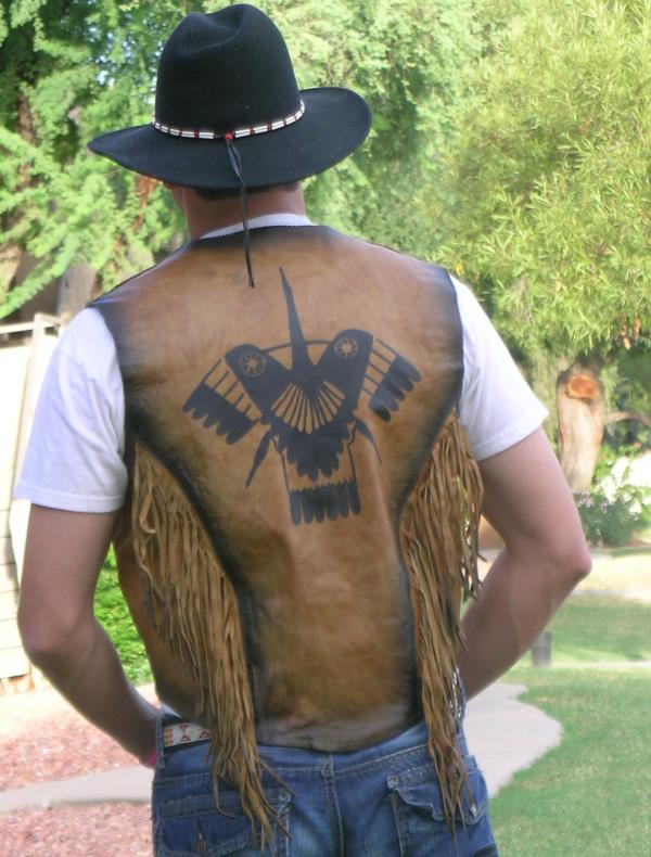 (image for) Thunderbird Western Artwork Leather Vest